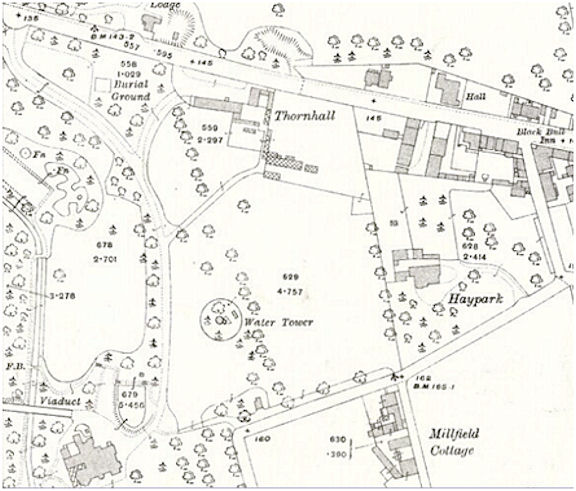 OS Map showing private burial ground